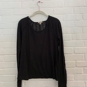 Long sleeved black shirt with lace